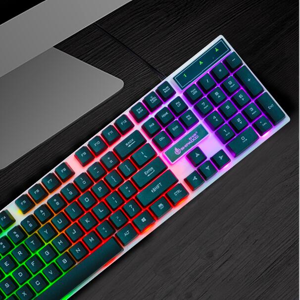 Wired USB Mechanical Keyboard and Mouse Set with RGB Backlight