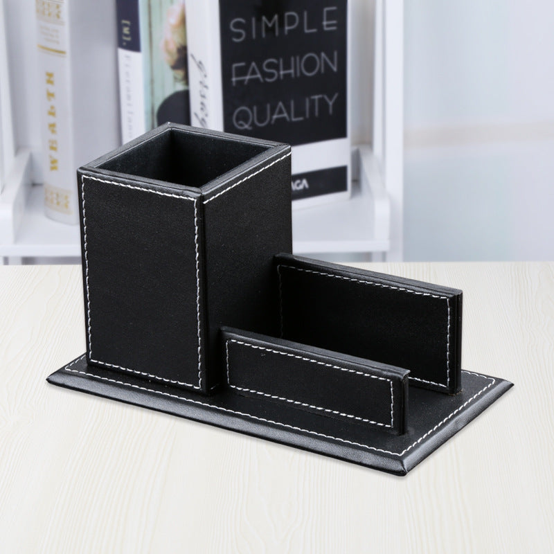 Creative Multi-Functional Leather Desk Organizer Set