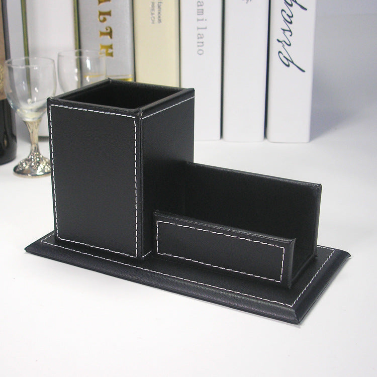 Creative Multi-Functional Leather Desk Organizer Set