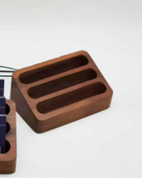 Wooden Business Card Holder for Desk Organization